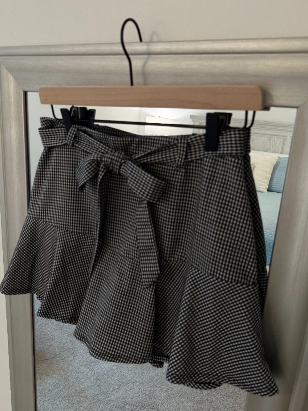 Urban Romantics Women's Black & White Gingham Mini Skort Size S